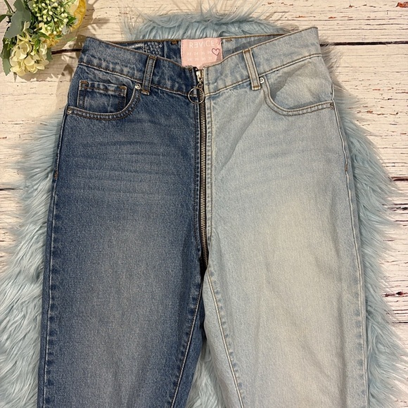 Revice Yin‎ Yang Crop Jeans Two Toned Front to Back Zipper Pants - Picture 5 of 8